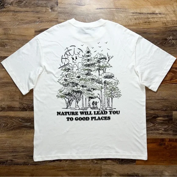 H&M “Nature Will Lead You To Good Places” Loose Fit Graphic T-Shirt, Size L - Picture 10 of 10